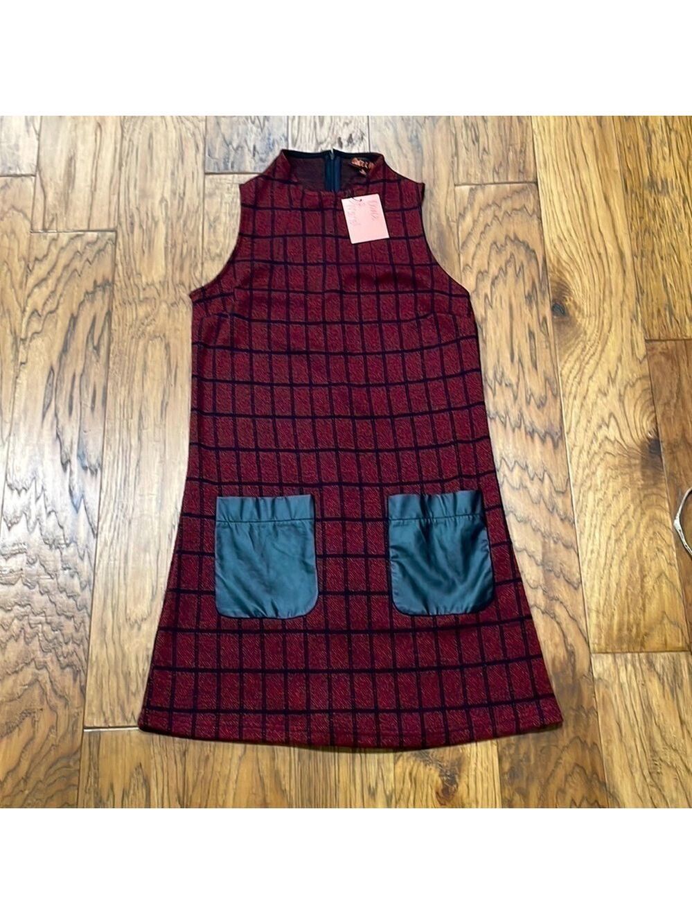 Dance & Marvel NWT red and black plaid sleeveless dress size S